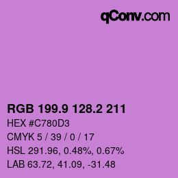 カラーコード: RGB 199.9 128.2 211 | qconv.com