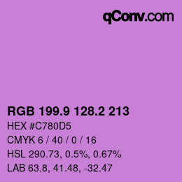 カラーコード: RGB 199.9 128.2 213 | qconv.com
