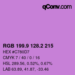 カラーコード: RGB 199.9 128.2 215 | qconv.com