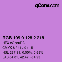 カラーコード: RGB 199.9 128.2 218 | qconv.com