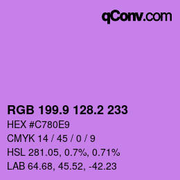カラーコード: RGB 199.9 128.2 233 | qconv.com