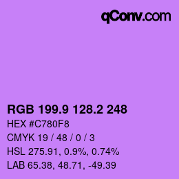カラーコード: RGB 199.9 128.2 248 | qconv.com