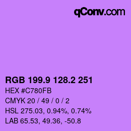 カラーコード: RGB 199.9 128.2 251 | qconv.com