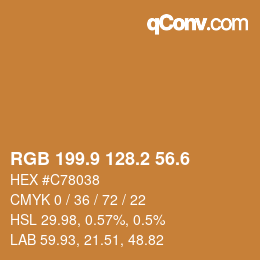 カラーコード: RGB 199.9 128.2 56.6 | qconv.com