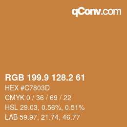 カラーコード: RGB 199.9 128.2 61 | qconv.com