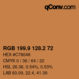 Color code: RGB 199.9 128.2 72 | qconv.com