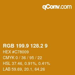Color code: RGB 199.9 128.2 9 | qconv.com
