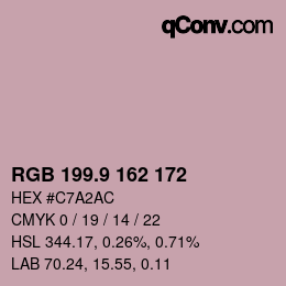Color code: RGB 199.9 162 172 | qconv.com