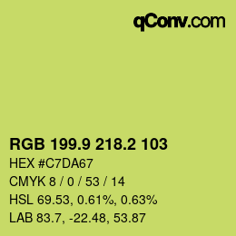 カラーコード: RGB 199.9 218.2 103 | qconv.com