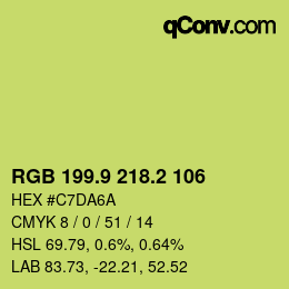 カラーコード: RGB 199.9 218.2 106 | qconv.com