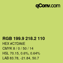 カラーコード: RGB 199.9 218.2 110 | qconv.com