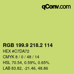 カラーコード: RGB 199.9 218.2 114 | qconv.com