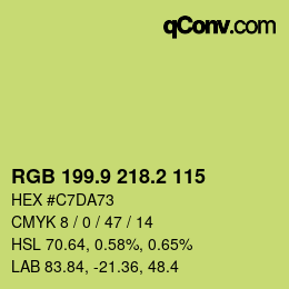 カラーコード: RGB 199.9 218.2 115 | qconv.com