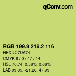 カラーコード: RGB 199.9 218.2 116 | qconv.com