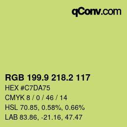 カラーコード: RGB 199.9 218.2 117 | qconv.com