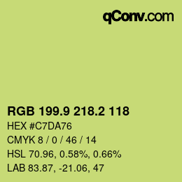 カラーコード: RGB 199.9 218.2 118 | qconv.com