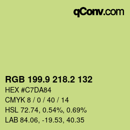 カラーコード: RGB 199.9 218.2 132 | qconv.com