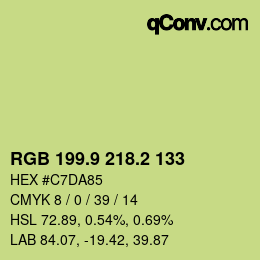 カラーコード: RGB 199.9 218.2 133 | qconv.com