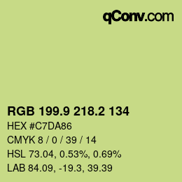 カラーコード: RGB 199.9 218.2 134 | qconv.com