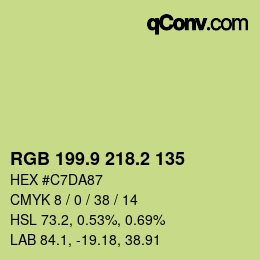 カラーコード: RGB 199.9 218.2 135 | qconv.com