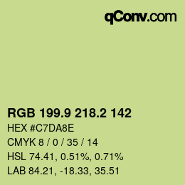 カラーコード: RGB 199.9 218.2 142 | qconv.com