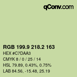 カラーコード: RGB 199.9 218.2 163 | qconv.com