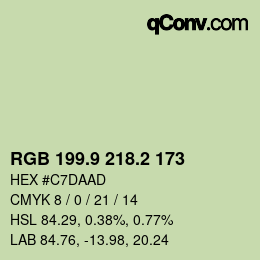 Color code: RGB 199.9 218.2 173 | qconv.com