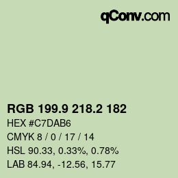Color code: RGB 199.9 218.2 182 | qconv.com
