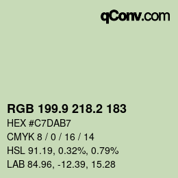 Color code: RGB 199.9 218.2 183 | qconv.com