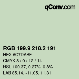 Color code: RGB 199.9 218.2 191 | qconv.com