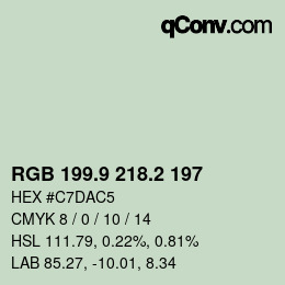Color code: RGB 199.9 218.2 197 | qconv.com