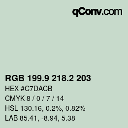 カラーコード: RGB 199.9 218.2 203 | qconv.com