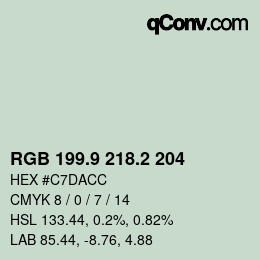 カラーコード: RGB 199.9 218.2 204 | qconv.com