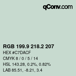 Color code: RGB 199.9 218.2 207 | qconv.com