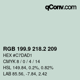 Color code: RGB 199.9 218.2 209 | qconv.com
