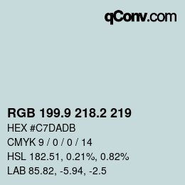 Color code: RGB 199.9 218.2 219 | qconv.com