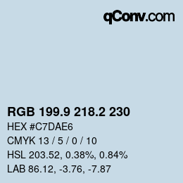 カラーコード: RGB 199.9 218.2 230 | qconv.com