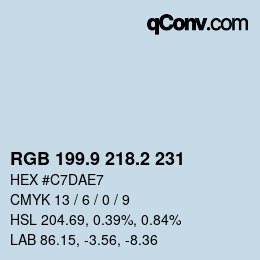 Color code: RGB 199.9 218.2 231 | qconv.com