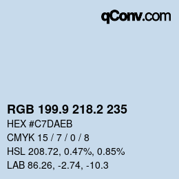 カラーコード: RGB 199.9 218.2 235 | qconv.com