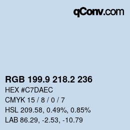 カラーコード: RGB 199.9 218.2 236 | qconv.com