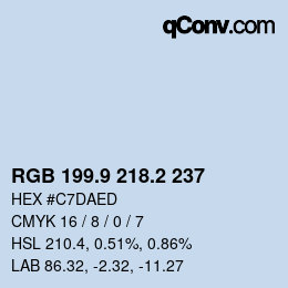 Farbcode: RGB 199.9 218.2 237 | qconv.com