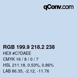 Color code: RGB 199.9 218.2 238 | qconv.com