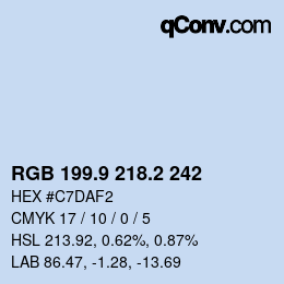 カラーコード: RGB 199.9 218.2 242 | qconv.com