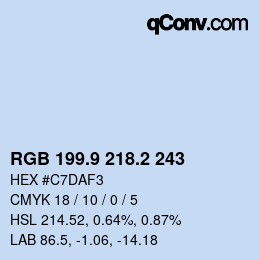 Color code: RGB 199.9 218.2 243 | qconv.com