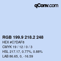 Color code: RGB 199.9 218.2 248 | qconv.com