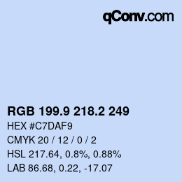 Color code: RGB 199.9 218.2 249 | qconv.com