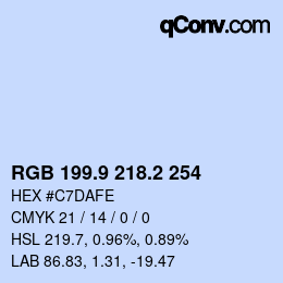 Color code: RGB 199.9 218.2 254 | qconv.com