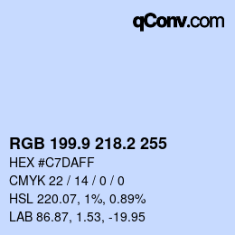 Color code: RGB 199.9 218.2 255 | qconv.com