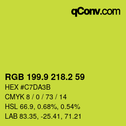 カラーコード: RGB 199.9 218.2 59 | qconv.com