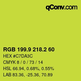 カラーコード: RGB 199.9 218.2 60 | qconv.com